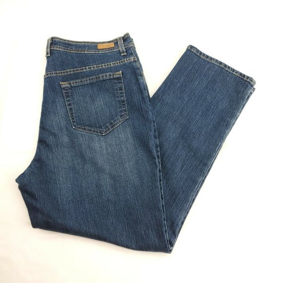 Gloria Vanderbilt Womens Amanda Blue Mid Wash Denim Straight Jeans Size 16 Short - Picture 3 of 14